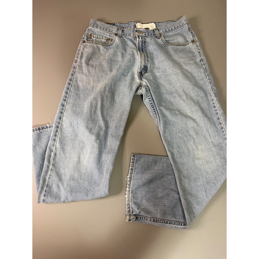 Vintage Levis 505 Regular Fit Straight Leg Jeans Light Wash 36x30 Made in Canada